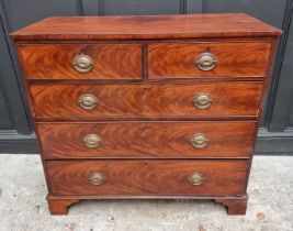 A late George III mahogany chest of drawers, 106.5cm wide.