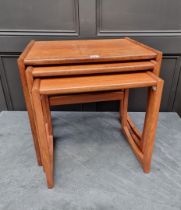 A nest of three vintage G-Plan occasional tables, largest 53.5cm wide.