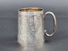 An Edwardian silver Christening mug, maker's mark rubbed, Birmingham 1904, 8cm high, 99g.