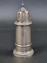 A silver sugar caster, by Barker Ellis Silver Co, Birmingham 1966, 15.5cm high, 176g.