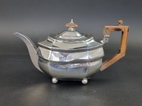 A George III silver teapot, by Solomon Hougham, London 1807, 15cm high, gross weight 565g. DEFRA