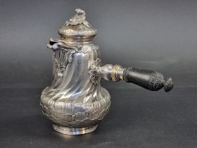 A late 19th century French chocolate pot, by Boin Taburet, Paris, with 950 control mark, with a