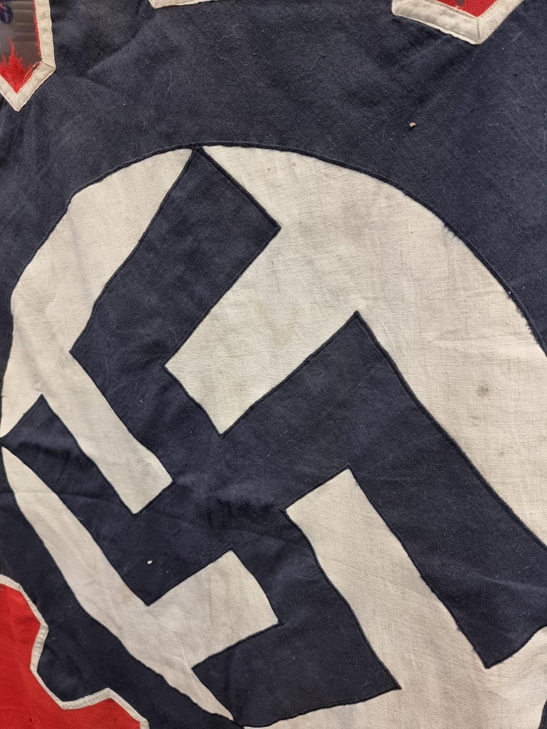 A rare German Third Reich DAF unit flag,  Malbech area, approximately 140 x 120cm including tassels. - Image 2 of 7