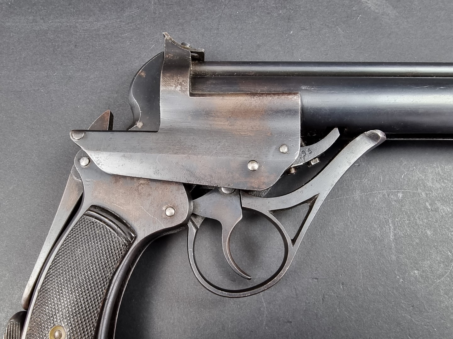 A rare early Westley Richards Highest Possible air pistol, .177 cal, Serial No.3032. - Image 4 of 4