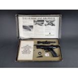 A Webley & Scott Hurricane air pistol, .22 cal, boxed with a Webley 1.5 x 15 sight, (rear sight