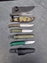 A Buck '691' knife and sheath, having 15cm blade; together with a Buck '639' knife and sheath,