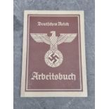 A German WWII Deutsches Reich Arbeitsbuch, (employment record book), circa 1936-40, in Judenbach