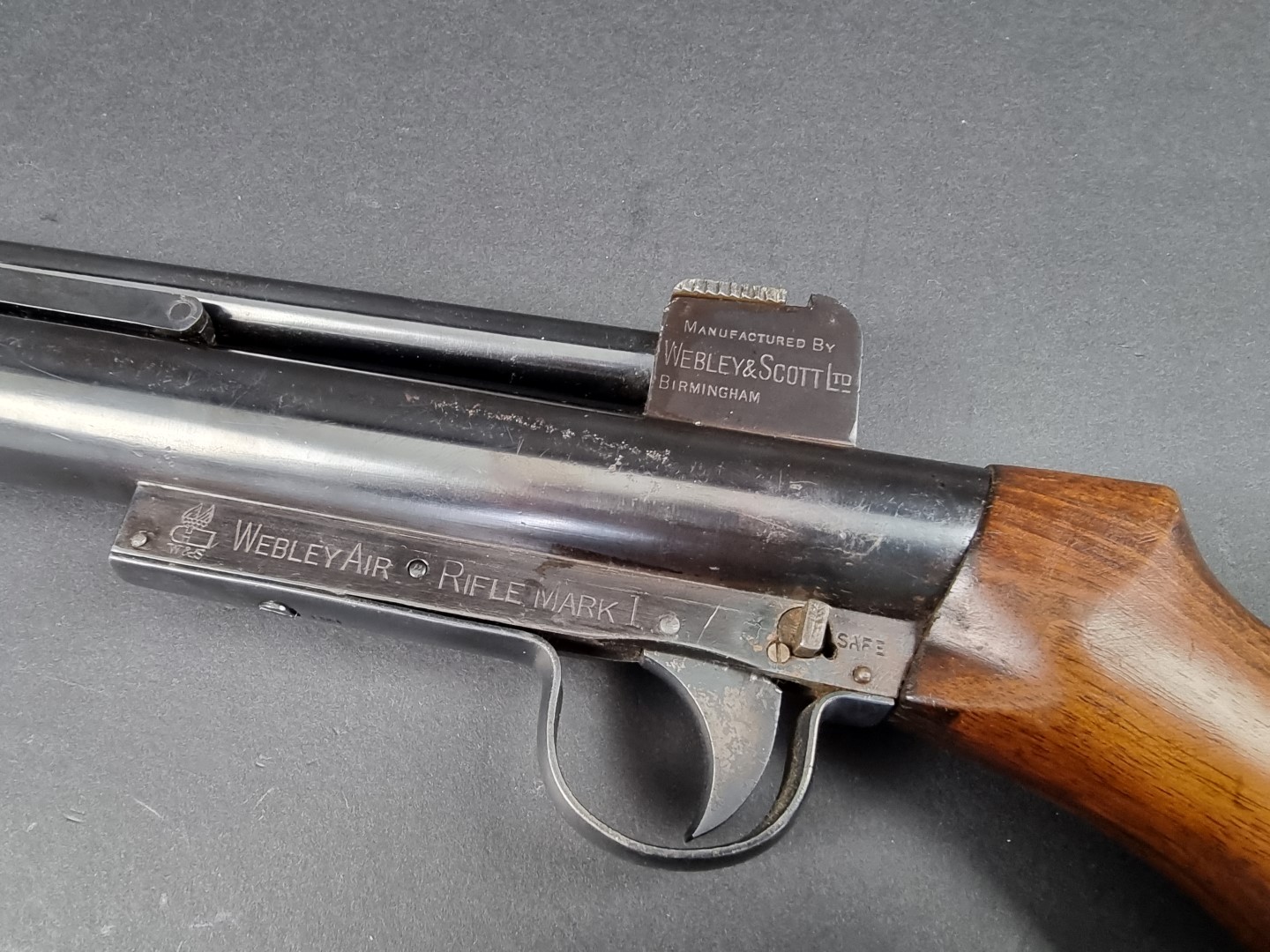 A rare 1920s Webley Mk1 break barrel air rifle, .177 cal, Serial No.1426. - Image 2 of 3