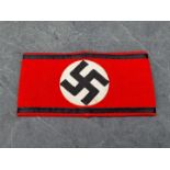 A WWII German Allgemeine SS dress uniform armband, no RZM labels, approx 44cm circumference.