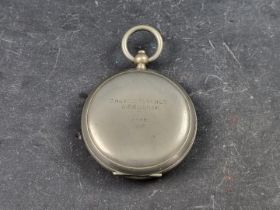 A WWI British military Mk.VI nickel plated pocket compass, by C Haseler & Son Ltd, Birmingham, dated