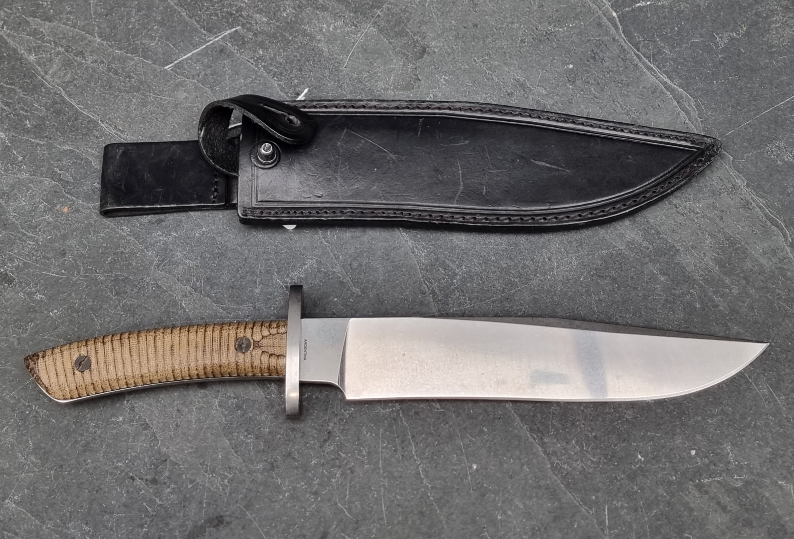 A Boker 'Arbolito N695' knife and sheath, having 23.5cm blade.