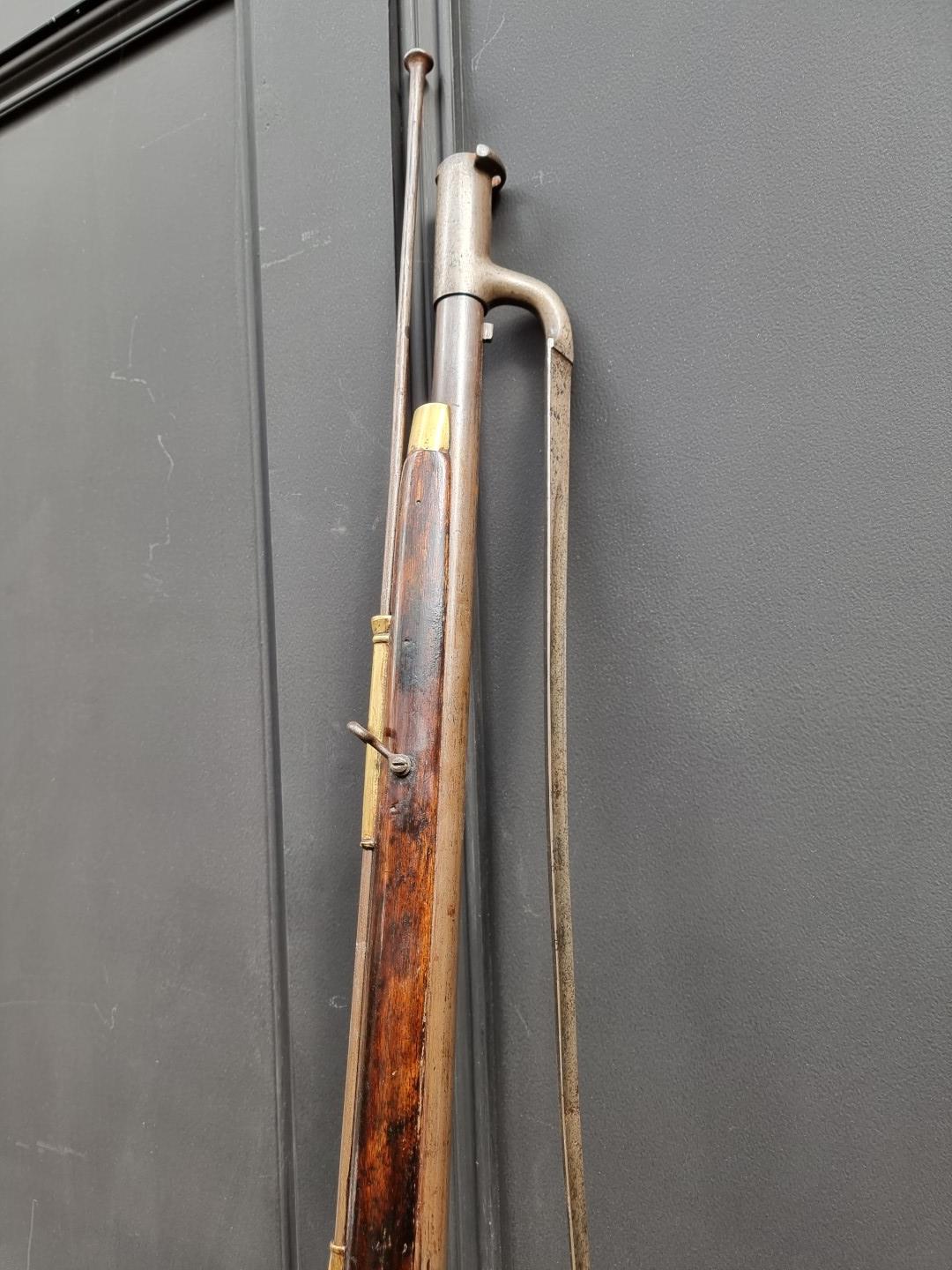 A 'Brown Bess' musket, with 38in barrel, tower marked lock and bayonet, barrel and lock both - Image 3 of 3