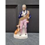 A large Victorian Staffordshire pottery figure of 'Walter Scott', 36.5cm high.