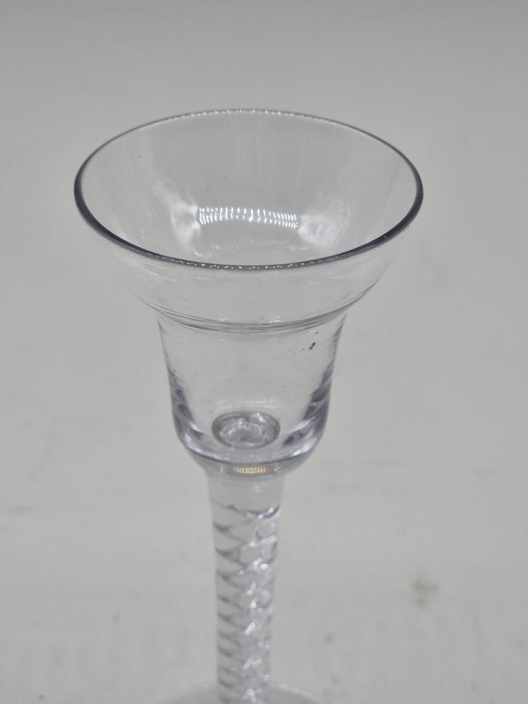 An 18th century mercury twist wine glass, with double ogee bowl, 15.5cm high. - Image 3 of 3