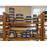 A collection of T G Green & Co Cornishware, to include a cheese dish and cover, largest 30cm