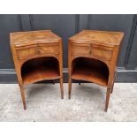 A pair of reproduction mahogany bedside tables, 41cm wide.