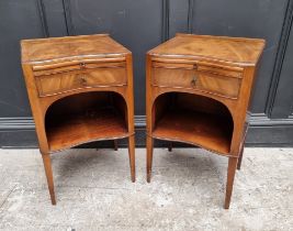 A pair of reproduction mahogany bedside tables, 41cm wide.