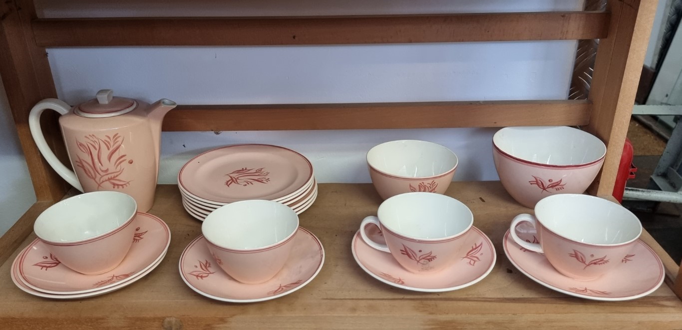 A Poole Pottery part tea service.