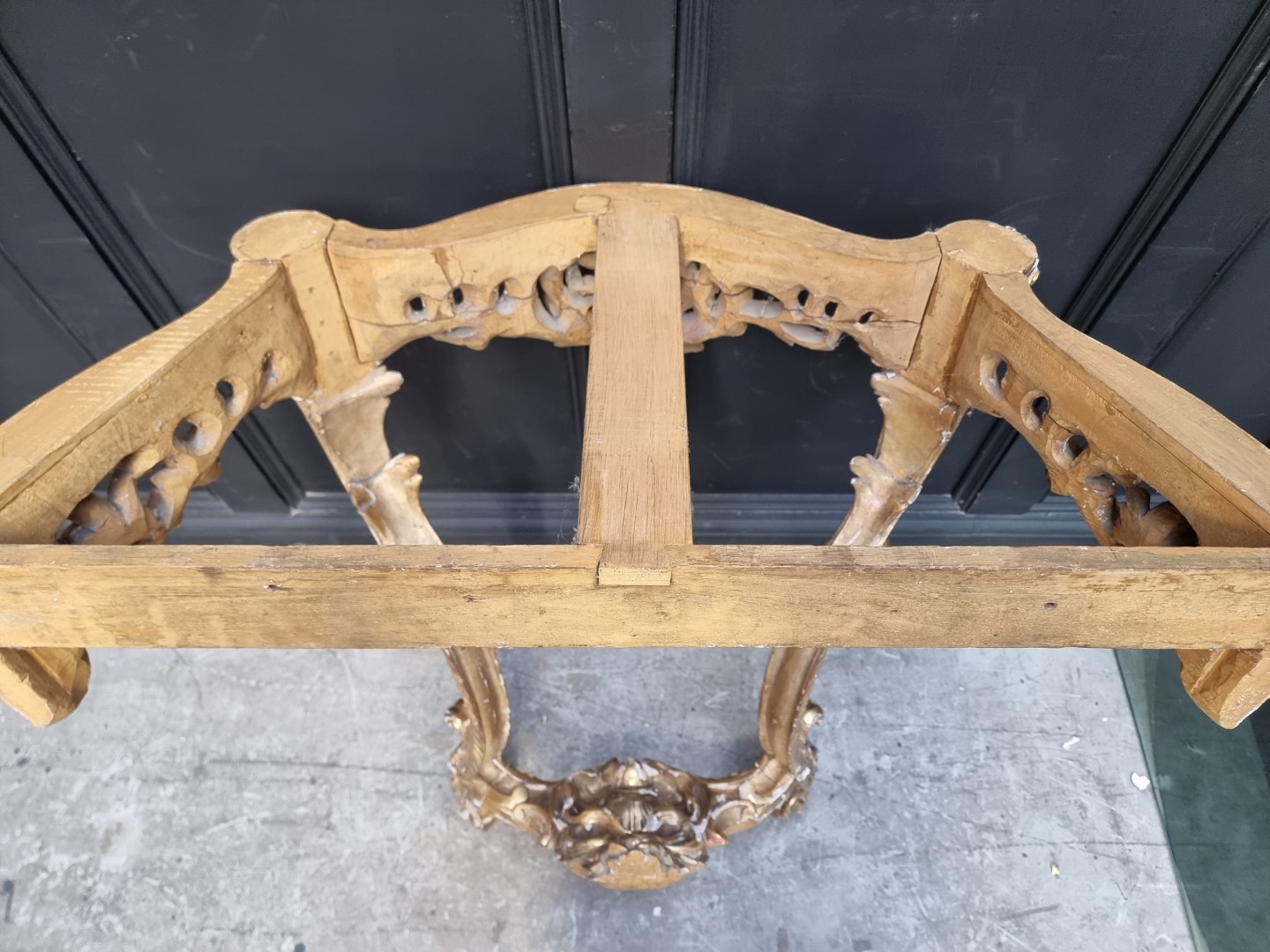 A 19th century, Louis XV style, carved giltwood and marble top console table, 97cm high x 96.5cm - Image 10 of 12