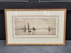 William Lionel Wyllie, 'In The Solent, Towards Ryde', signed in pencil, etching, pl.21.5 x 49.5cm.