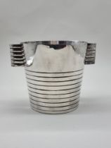 An Art Deco style electroplated wine cooler, 18.5cm high.