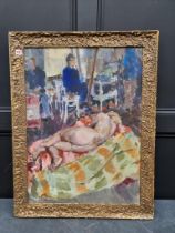 Manner of Ken Howard, the artist's studio, unsigned, oil on canvas, 75 x 55cm.