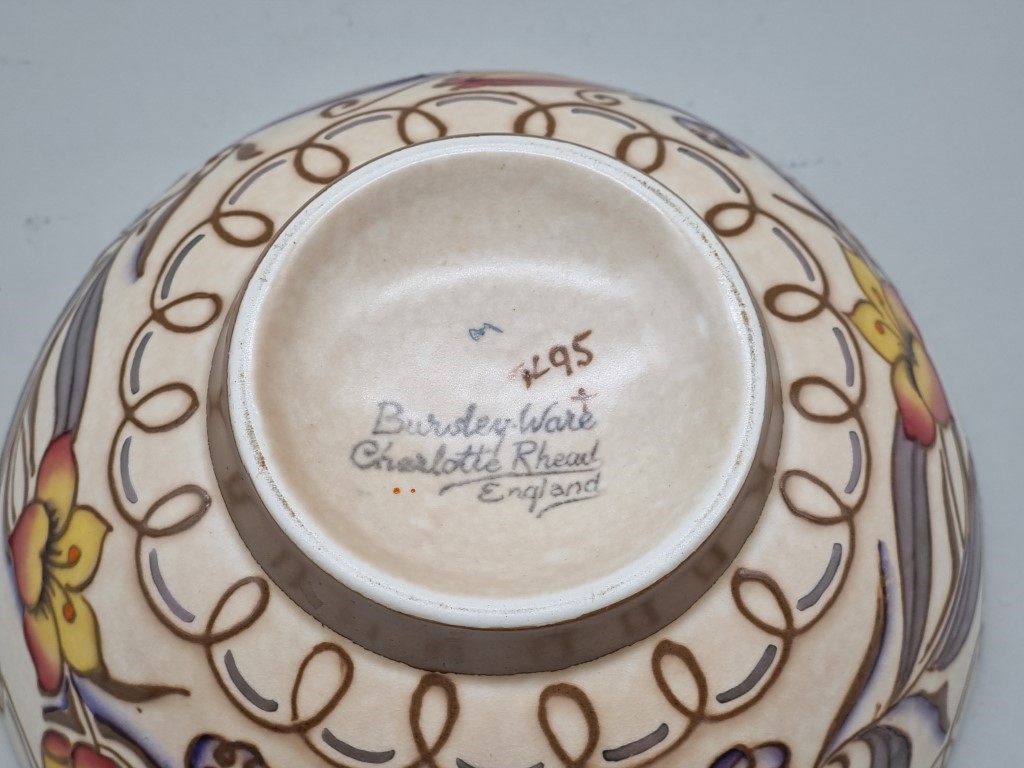 A Bursley Ware Charlotte Rhead bowl, 19cm diameter. - Image 6 of 6