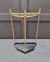 An old brass stick stand, 40cm wide.