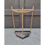 An old brass stick stand, 40cm wide.