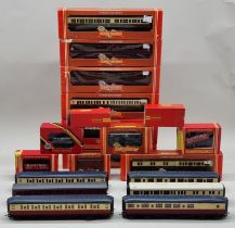 Railway: Hornby 00 gauge: a collection of coaches and wagons; together with a signal, most boxed.