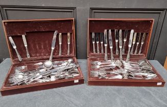 Two canteens of electroplated cutlery. (2)