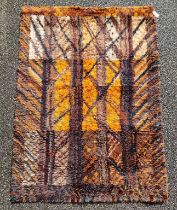 A Swedish shag pile rug, by Marianne Richter, 196 x 142cm.