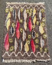 A Swedish shag pile rug, 212 x 146cm.