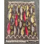 A Swedish shag pile rug, 212 x 146cm.