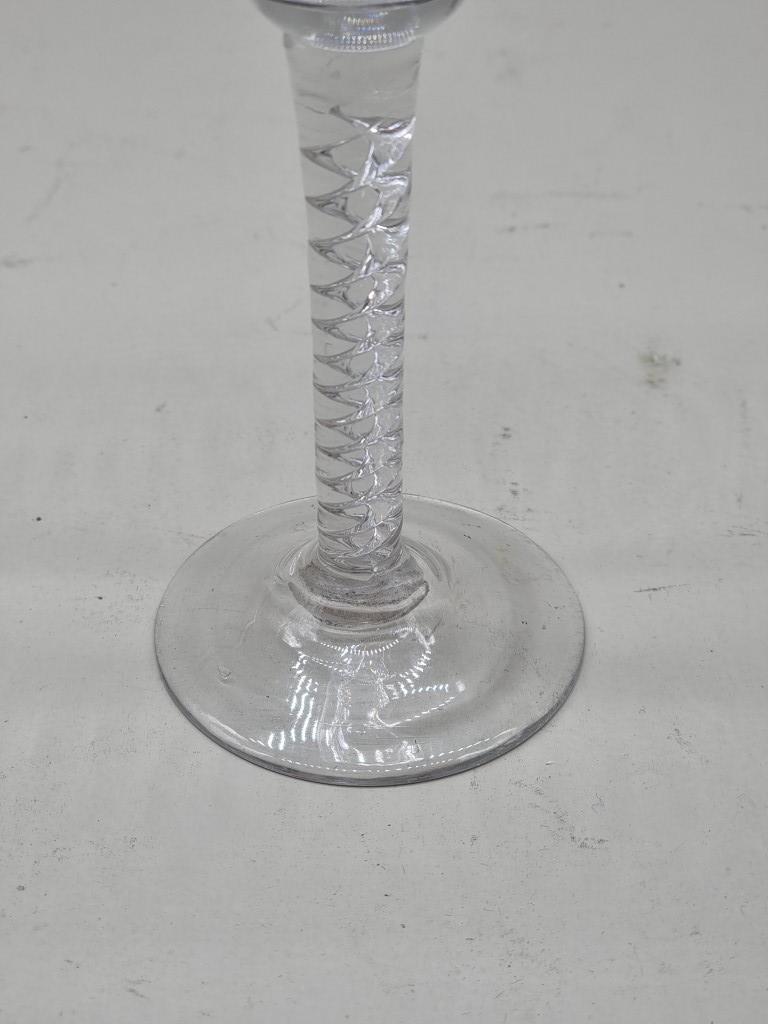 An 18th century mercury twist wine glass, with double ogee bowl, 15.5cm high. - Image 2 of 3