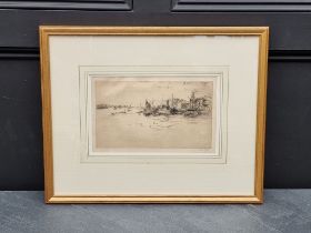 S M Litten, 'Thames Boats & Crafts', signed in pencil, etching, pl.17.5 x 30cm.