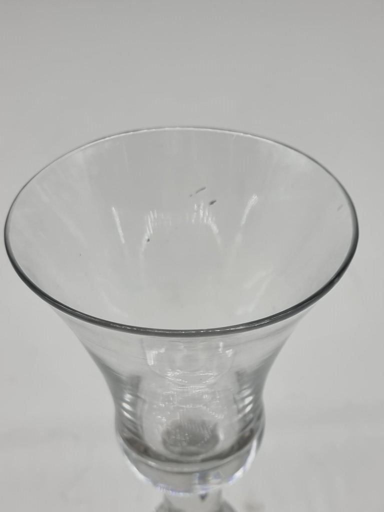 An 18th century beaded knop wine glass, 16.5cm high, (irregular foot rim). - Image 3 of 4