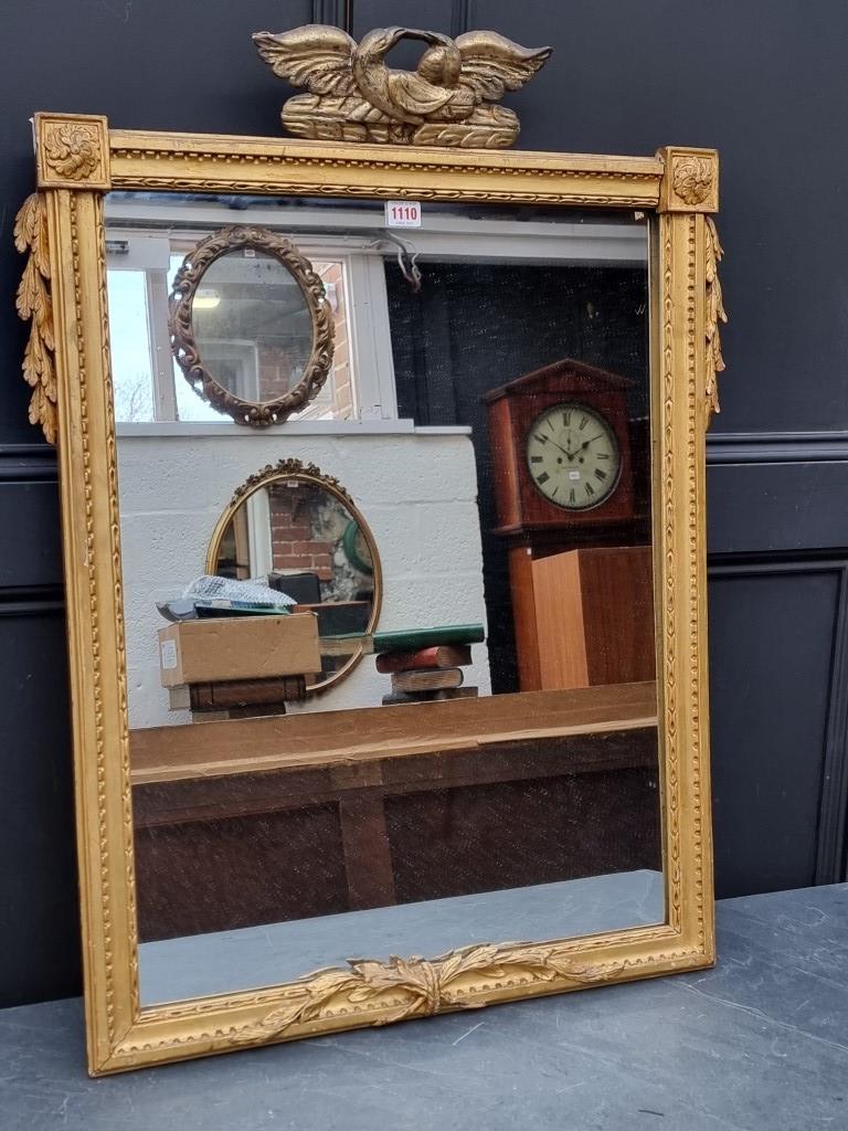 A 19th century gilt framed rectangular wall mirror, 89 x 67cm.