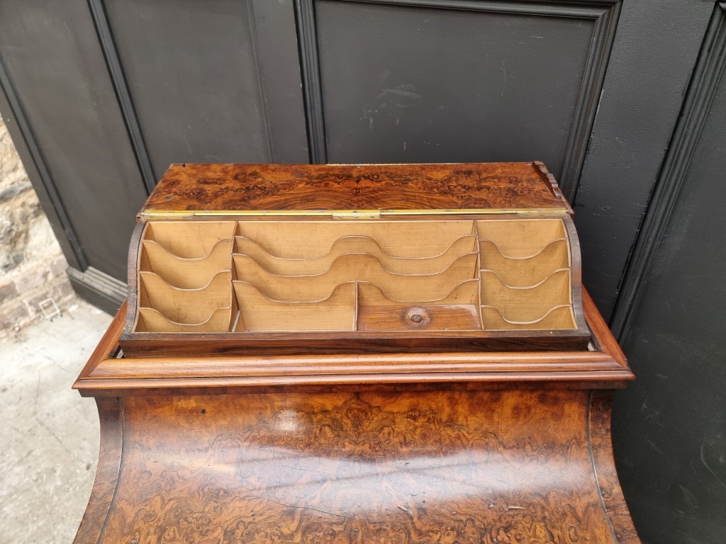 A Victorian figured walnut piano top Davenport, 58cm wide. - Image 4 of 8