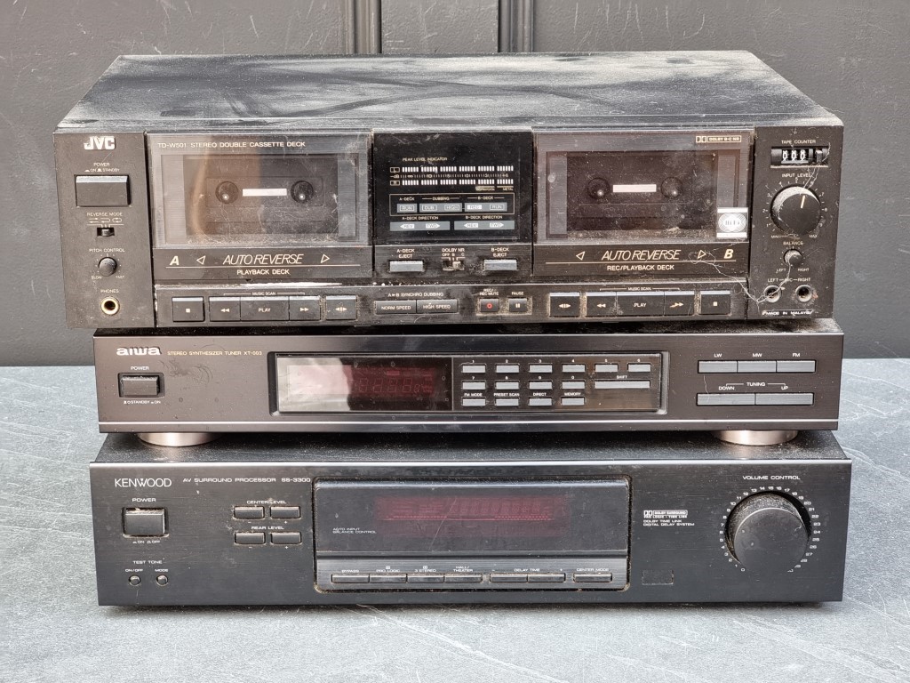 Hi-Fi Equipment: a Kenwood SS-3300 Surround Processor; and two others.