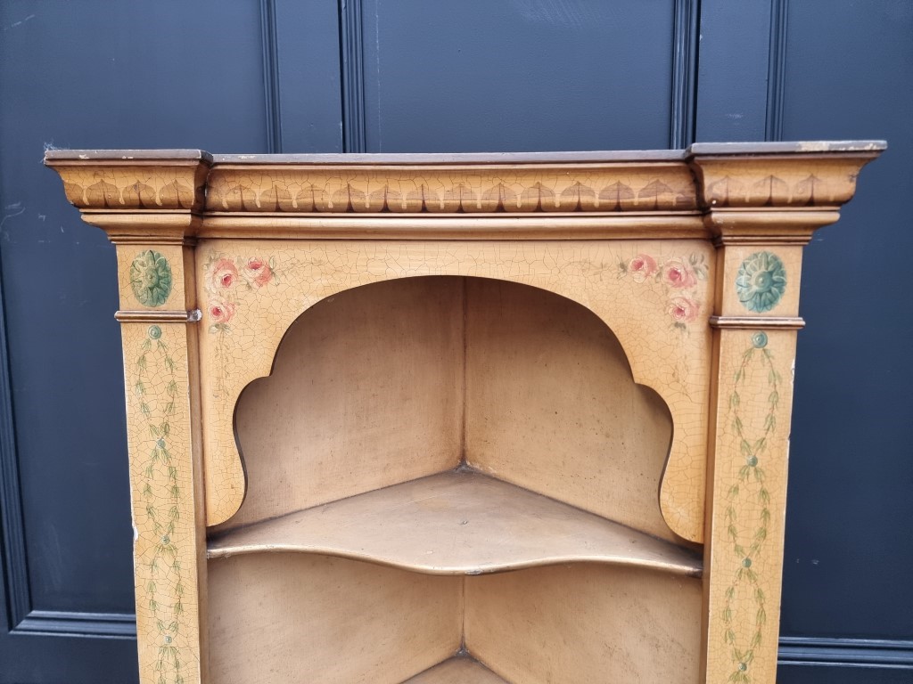 An 18th century style gilt painted standing corner cupboard, 69cm wide. - Image 2 of 5