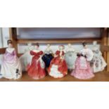 Eight Royal Doulton figures, (two seconds).