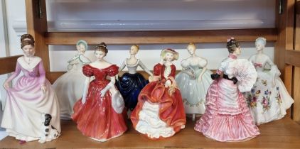Eight Royal Doulton figures, (two seconds).