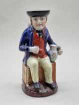 A 19th century Pearlware 'Rodney's Sailor' toby jug, possibly Ralph Wood, 29cm high.