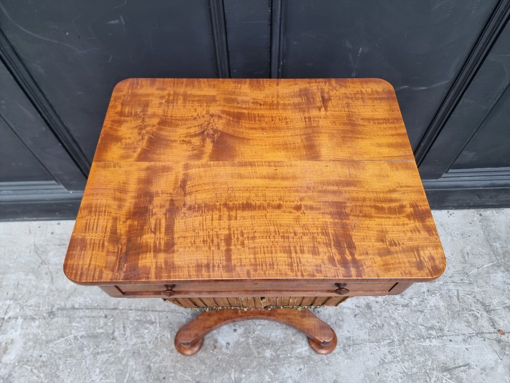 A George IV satinwood worktable, 54cm wide. - Image 2 of 6