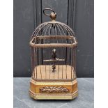 A vintage Swiss singing bird in cage automaton, 30cm high.