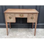 A George III mahogany kneehole side table, 94.5cm wide.