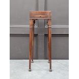 An antique mahogany urn stand, 24.5cm wide, (faults).