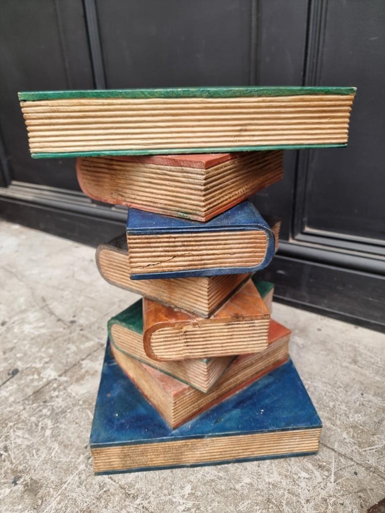 Two similar novelty 'book stand' occasional tables, largest 51cm high. (2) - Image 3 of 5