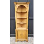 An 18th century style gilt painted standing corner cupboard, 69cm wide.